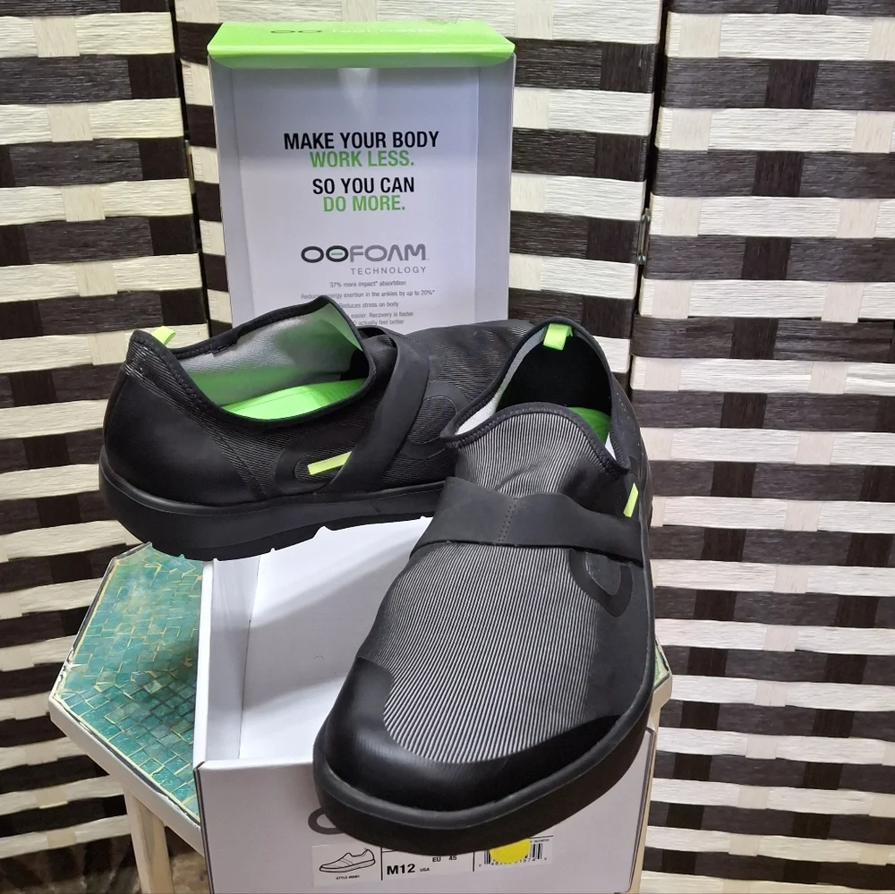 Oofos Oomg Fibre Low Post Exercise Active Recovery Slip-On Sneakers Men Size 12 - Picture 13 of 16